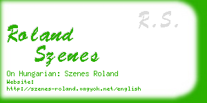 roland szenes business card